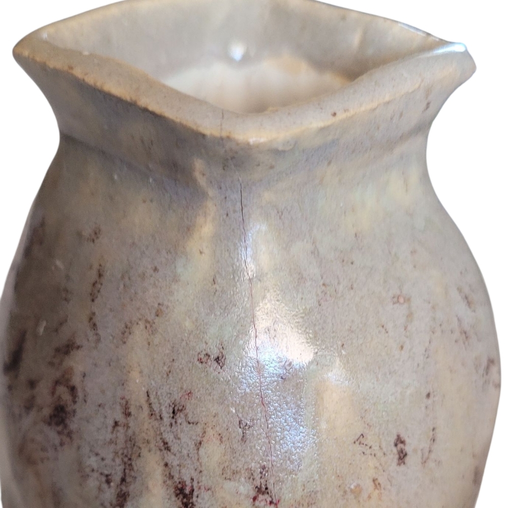 Hand Crafted Cream and Brown Ceramic Vase - Picture 11 of 16